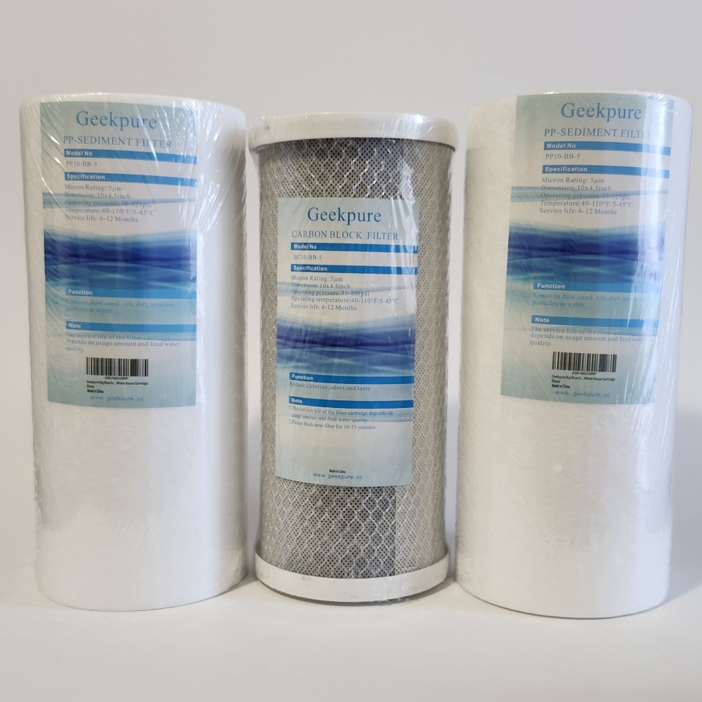 Geekpure Sediment Filters Carbon Block water filter PP10-BB-5 BC10-BB-5 NEW